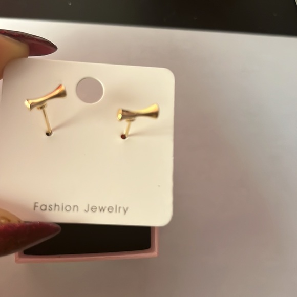 Gold Red Cherries Earrings - Picture 4 of 4